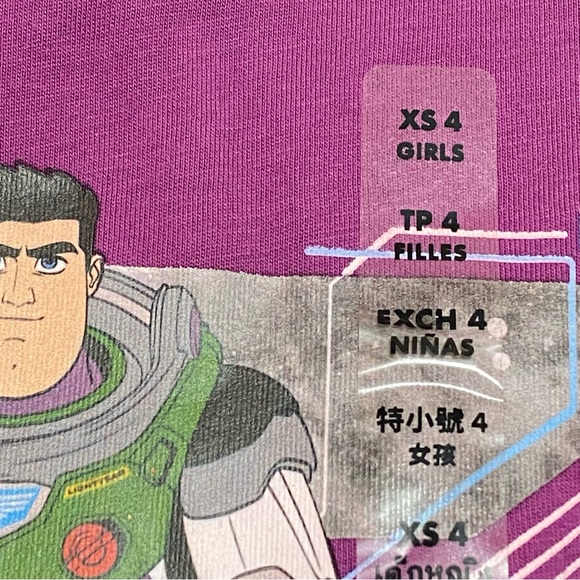 Disney Pixar Buzz Izzy, and Sox -Lightyear girls T-Shirt size 4 NWT Purple - Picture 4 of 6